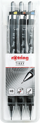 Rotring Tikky Feinminenstift 3er Set schwarz/S0801310 0,35 + 0,50 + 0,70 mm