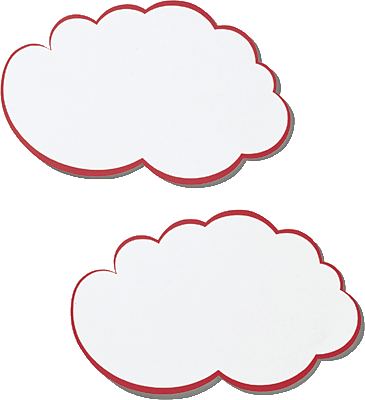 Franken Moderationswolken/UMZ WG 37x62cm weiß/rot Inh.20