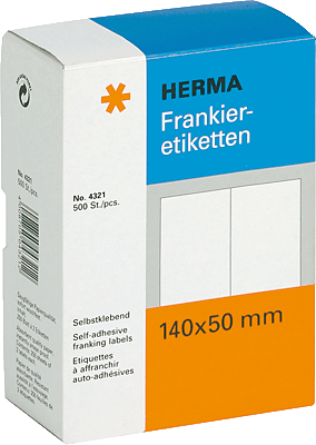 Herma Frankieretiketten/4321 140 x 50 mm weiß Blattgröße140 x 100 mm Inh.500