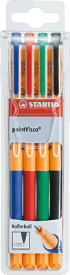 Stabilo Tintenroller pointVisco 4er Etui/1099/4 sortiert Inh.4 Stück