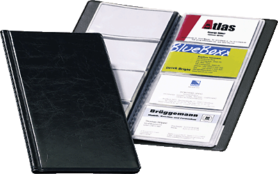 Durable Visitenkartenbuch VISIFIX/2380-01 253x115 mm schwarz genarbte Folie Inh.für 96 Karten