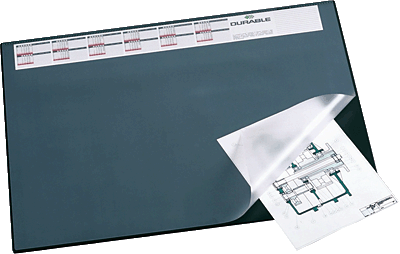 DURABLE Schreibunterlage mit Vollsichtplatte/7204-07 52x65cm dunkelblau