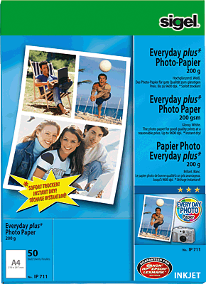 Sigel Inkjet-Photo-Papier Everyday-plus/IP711 A4 weiß 200 g/qm Inh.50
