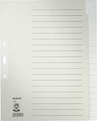 Leitz Papierregister Blanko/1220-85 240x300 mm grau A4 Maxi 100g/qm Inh.20 Blatt