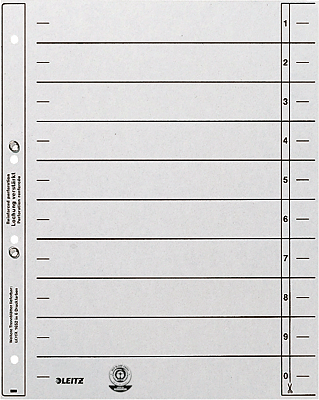 Leitz Trennblätter/1654-00-85 A4, 240 mm, 300 mm grau 200 g/qm Inh.100