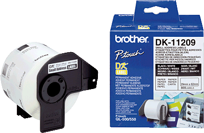 Brother Adress-Etiketten klein/DK11209 29 x 62 mm Inh.800