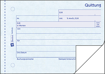 Avery Zweckform Quittungen/321 DIN A6 quer weiß/weiß Bl m. MwSt. Inh.2x50 Blatt