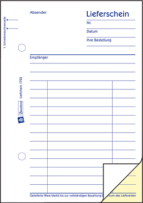 Avery Zweckform Lieferscheine/724 DIN A6 hoch weiß/gelb Bl Inh.2x50 Blatt