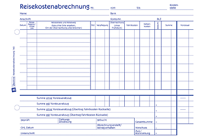 Zweckform Reisekostenabrechnungen/740 A5 quer weiß Bl wöchentlich Inh.50 Blatt