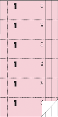 Zweckform Bonbücher/831 105x198mm rosa/weiß inkl. Kellner-Nr.1-6 Inh.2x50 Blatt
