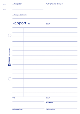 Zweckform Rapport/Regiebericht/1307 DIN A5 hoch weiß Blaupapier Inh.100 Blatt