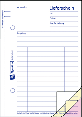 Zweckform Lieferscheine/Empfangsscheine/1723 A6 selbstdurchschreibend 3x40 Blatt