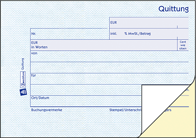 Zweckform Quittungen/1736 DIN A6 quer  selbstdurchschreibend inkl. MwSt. 2x40 Bl