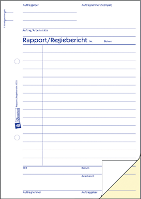 Zweckform Rapport/Regiebericht/1770 A5 hoch ws/gelb selbstdurchschreibend 2x40Bl