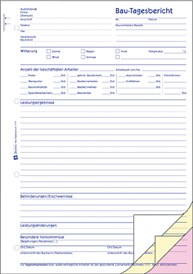 Zweckform Bau-Tagesbericht/1777 A4 hoch  selbstdurchschreibend 3x40Bl