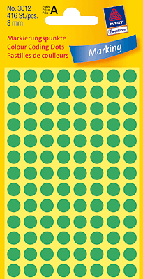 Avery Zweckform Markierungspunkte/3012 Ø 8mm grün Inh.416