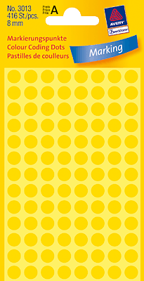 Avery Zweckform Markierungspunkte/3013 Ø 8mm gelb Inh.416