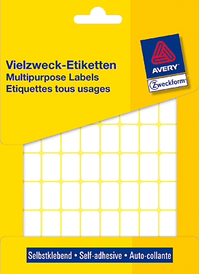 Avery Zweckform Vielzweck-Etiketten/3312 18 x 12 mm Inh.1800