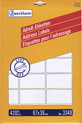 Avery Zweckform Adressetiketten Bogen/3348 67 x 38 mm Inh.420