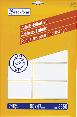 Avery Zweckform Adressetiketten Bogen/3350 95 x 47 mm Inh.240