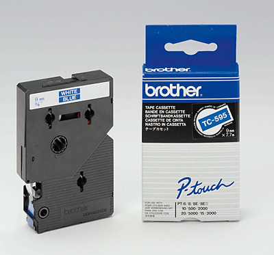 Brother Schriftbandkassetten TC/TC595 9mm blau/weiß