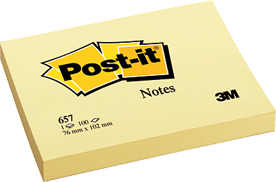 3M Post-it Notes /657 102x76 mm gelb Inh.100 Blatt