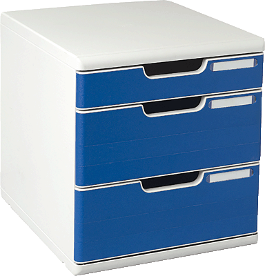 Multiform Büroboxen Modulo System 2 A4/325003D lichtgrau/blau