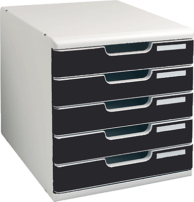 Multiform Büroboxen Modulo System 2 A4/301041D A4+ lichtgrau/steingrau