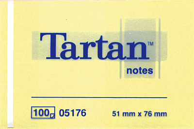 Tartan Haftnotizen/005176 51x76 mm hellgelb Inh.100 Blatt