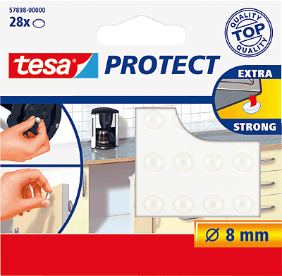 Tesa Protect Lärmstopper/57898-00000-00 rund transparent 8mm Inh.28