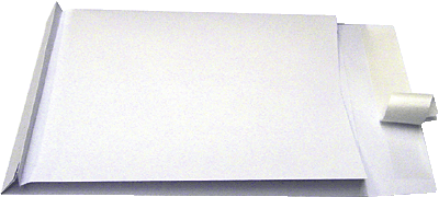 Faltentaschen mit Klotzboden, HK/3005371 B4 weiß 140 g/qm Inh.100