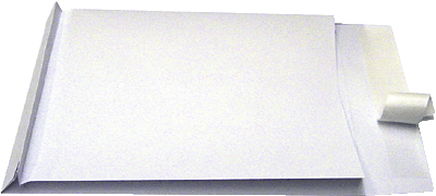 Faltentaschen mit Klotzboden, HK/3005319 C4 weiß 130 g/qm Inh.100