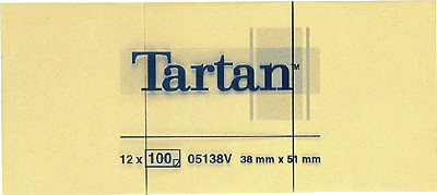 Tartan Haftnotizen/005138 38 x 51 mm gelb Inh.12