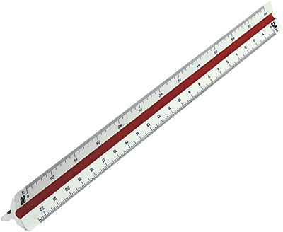 Rumold Präzisions-Dreikantmaßstab 160/160/4/30 30 cm weiß Kunststoff architect 4