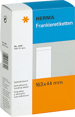 Herma Frankieretiketten/4322 163 x 44 mm weiß Blattgröße173 x 44 mm Inh.500