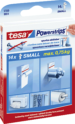 Tesa Powerstrips small/57550-00014-00 weiß Inh.14 Strips