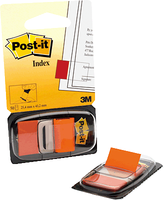 3M Post-it Index /680-4 25,4x43,2 mm orange Inh.50