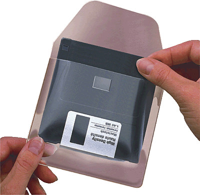 3L Diskettentaschen, selbstklebend/6830-10 105x100 mm transparent pp mit Klappe + Verschluss Inh.10