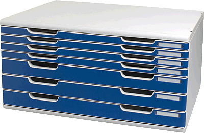 Multiform Büroboxen Modulo System 2 A3/323003D lichtgrau/blau