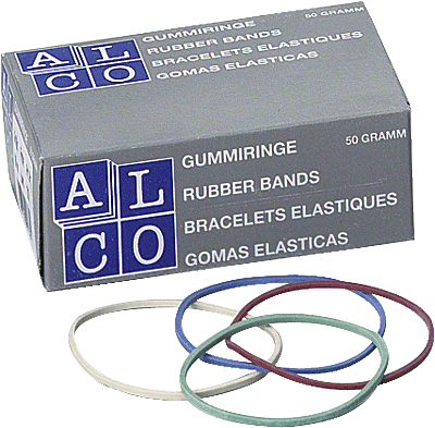 Alco Gummiringe im Karton/735 Ø 65 mm bunt Inh.50 g