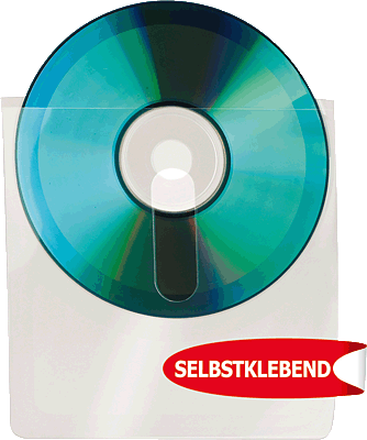 3L CD-Taschen/10236 127x127mm transparent pp mit Fingerschlitz Inh.10