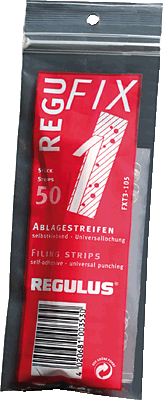 Regulus Heftstreifen/FX/T3-105 111x30 mm transparent Kunststoff Inh.50