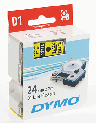 Dymo Beschriftungsband D1-Band 24mm schwarz auf gelb/S0720980 schw./gelb