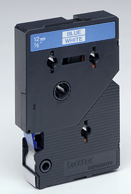 Brother Schriftbandkassetten TC/TC203 12mm weiß/blau