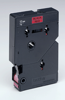 Brother Schriftbandkassetten TC/TC401 12mm rot/schwarz
