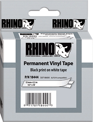 Dymo Beschriftungsband für Rhino Pro Vinyl/S0718600 12 mm x 5,5 m schwarz / weiß