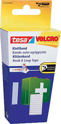 Tesa Klettband/55224-00003-00 1m x 20mm weiß