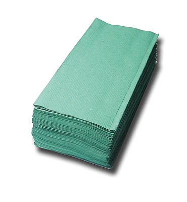 Handtücher, grün, Zick-Zack-Falzung/897064 25x23 cm 37 g/qm Inh.5.000 Tücher