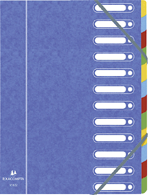 Exacompta Ordnungsmappe Harmonika/55122E blau 12-teilig