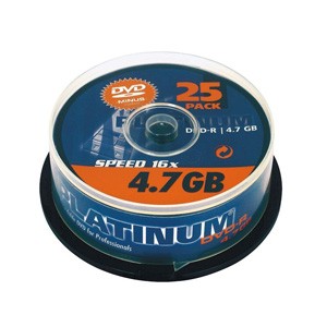 Platinum DVD-Rohlinge "DVD-R", 25 Stück